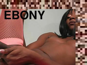 PansexualX - Beautiful Ebony TS Strokes Her Massive Sch
