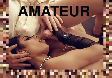 amatør, kæmpestor-pik, fingering, dobbelt, strømper, undertøj, fetish, brunette, penetrering