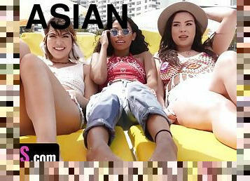 asiatique, gros-nichons, orgie, fête, chatte-pussy, babes, ébène, énorme-bite, interracial, branlette