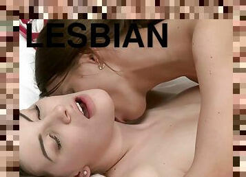 asia, vagina-pussy, lesbian-lesbian, sperma, berambut-cokelat