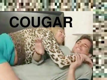Big-Breasted Cougar Seduces Stepson