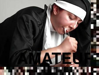 Horny nun crazy porn scene