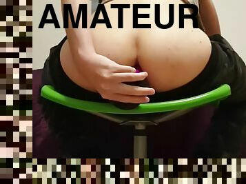 amateur, anal, adolescente, cabalgando, consolador, holandesa