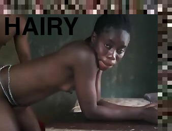 Hairy skinny african girl fucked hard by boyfriend