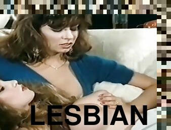 lesbiana, vintage, clásico, trío