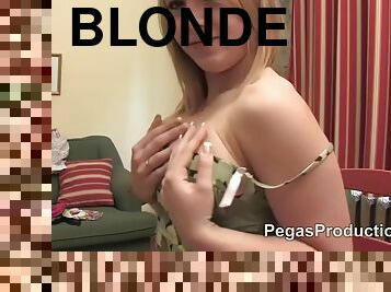 masturbation, ados, doigtage, blonde, webcam