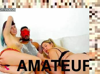 amador, a-três, loira, webcam, morena