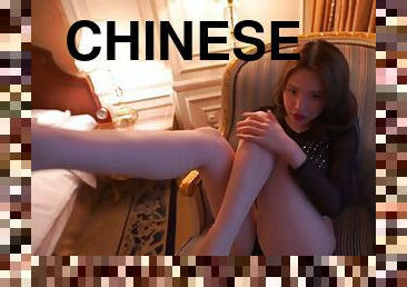 Chinese goddess with long legs and beautiful breasts, all taken off