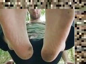 Beautiful Guy Shows His Large and Nice Feet and Toes