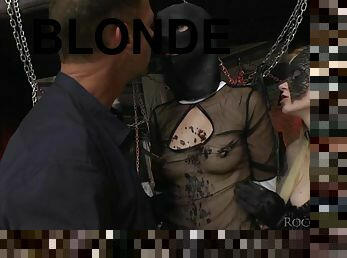 Slim blonde goddess gets screwed use latex