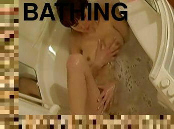 Sexy solo in the tub along sleazy teen