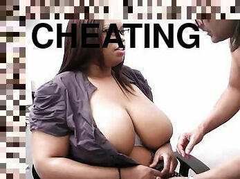He is cheating on his wife with a busty ebony secretary