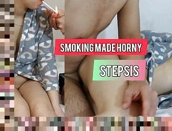 creampie, nadržané, jebanie, sestra, fajčenie-smoking