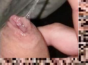 Horny builder makes lots of precum