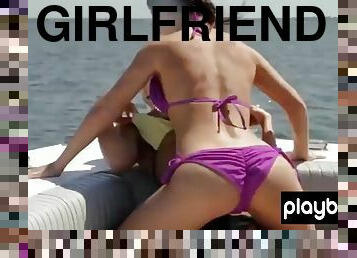 Naked blonde with big tits Dani Mathers and girlfriends try parasailing Scarlett Fay, Crissy Henderson