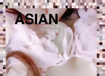 asiatique, gros-nichons, babes, lesbienne, bout-a-bout