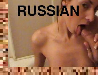 Russian chick Nicky fuck in her trimmed puss