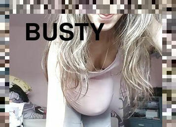 Busty Brunette Solo Masturbation