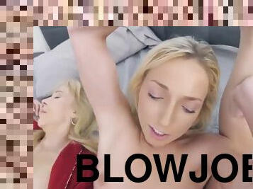 Blonde stepdaughter cum