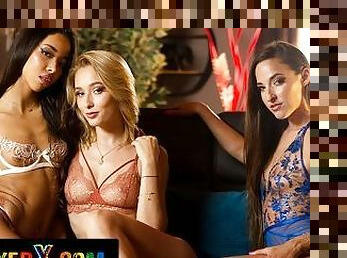 MIXEDX - Hottest Lesbian Threesome WIth Gorgeous Babes Amirah Adara, Lia Lin And Kelly Collins