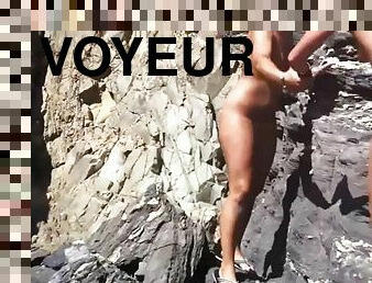 clito, nudiste, cam, plage, voyeur