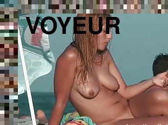 nudiste, cam, plage, voyeur