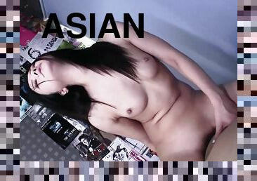 asiatisk, doggy-style, masturbation, fitta-pussy, brudar, avsugning, japansk, creampie, galen, ritt