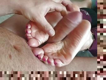 cul, sport, ejaculation-sur-le-corps, milf, couple, butin, pieds, ejaculation, britannique, assez