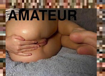 extrême, fisting, masturbation, amateur, anal, attrapée, solo, boules, brunette