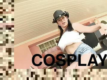 Natalie Fiore in cowgirl cosplay