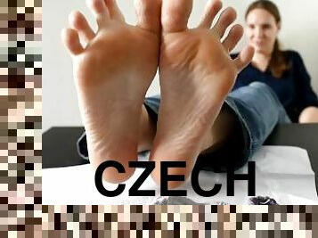 láb, tökéletes, fétis, cseh, lábujjak