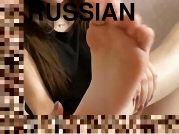 russe, amateur, ados, pieds, solo