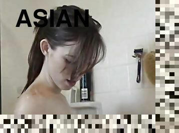 asia, mandi, payudara-besar, vagina-pussy, lesbian-lesbian, remaja, melepas-semua-pakaian, payudara, sempurna, mandi-shower