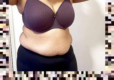 My Big Milk Jugs Held By Bra And Tank Top - Indian In Dressing Room