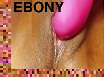 Solo ebony pussy rub