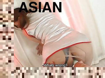 asiatisk, japans, fletning, trusser, dildo, pæn