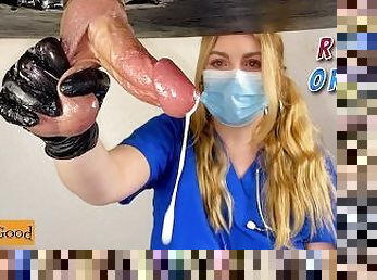 Nurse Kitty Ruins Patient's Big Cock & Balls On Milking Table