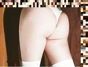 Cute female ass in lingerie