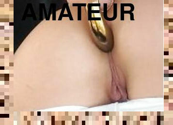 masturbieren, orgamus, dilettant, anal-sex, junge, spielzeug, fest-tight, dildo