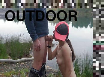 Brunette Outdoor Blowjob By The Lake 6 Min - Lazy Man And Lazy Woman