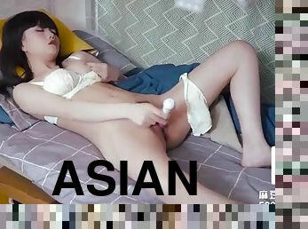 asiatisk, masturbation, orgasm, amatör, brudar, avsugning, cumshot, kinesisk