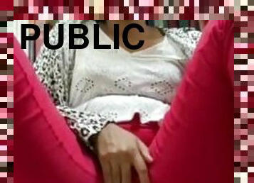 cul, masturbation, en-plein-air, public, ébène, latina, exhibitionniste, clignotant