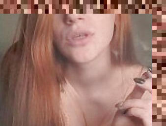 redhead smoking