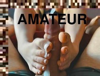 cul, maigre, amateur, ejaculation-sur-le-corps, milf, couple, esclave, pieds, point-de-vue, ejaculation