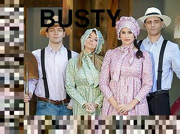 Busty Step Moms Pristine Edge & Penny Barber Swap And Bang Hard Their Amish Step Sons - MomSwap