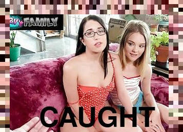 Caught My Cute Stepdaughter & Hot Bestie Making Out - Alex Coal, Dani Lynn - MyPervyFamily