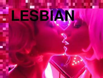 Angels kissing Barbie meets Lola lesbians