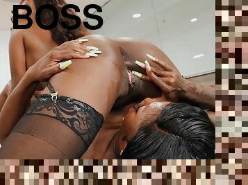 Brazzers - My Submissive Boss: Lesbian Edition with Amari Anne and Ebony Mystique