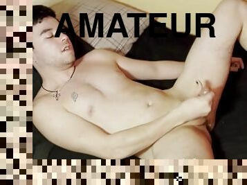 masturbação, amador, adolescente, gay, pés, gozando, engraçado, sozinho, musculado, gay-adolescente