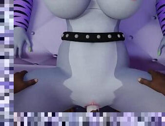 Black guy fuck pussy a Roxanne Wolf in a missionary position Five Nights at Freddy's Creampie Cum